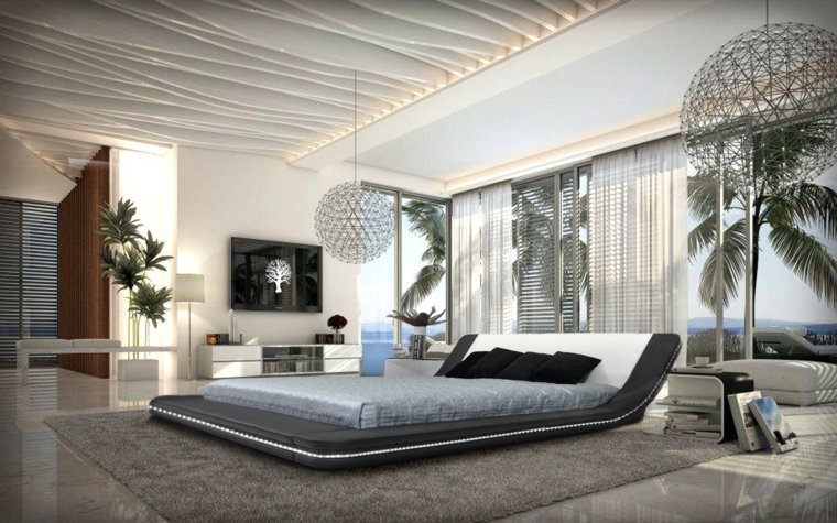 camas de matrimonio bajas diseno contemporaneo dormitorio ideas