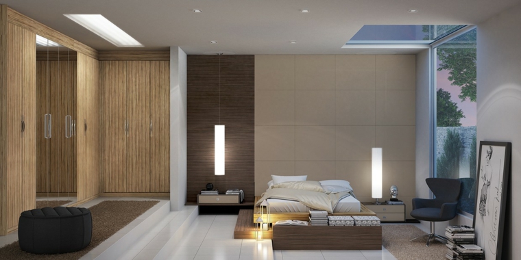 camas matrimonio bajas dormitorio colores neutrales ideas