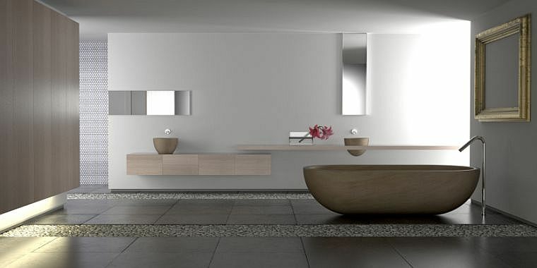 baldos pulidos en el baño minimalista cuarto bano minimalista moderno blanco gris ideas