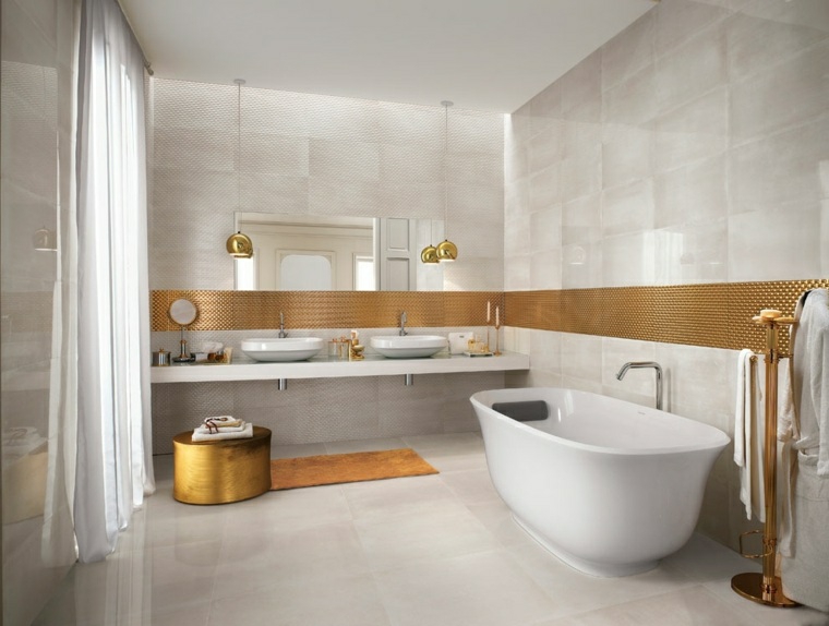 ideas de detalles para el baño minimalista cuarto bano minimalista moderno detalles dorados ideas