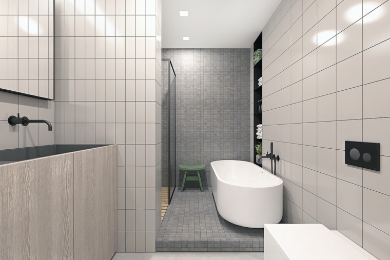 baño minimalista en beige y gris cuarto de bano minimalista moderno diseno atractivo ideas