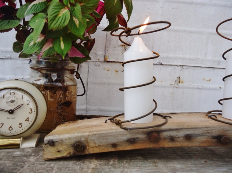 decoración con madera para velas decoración con madera velas