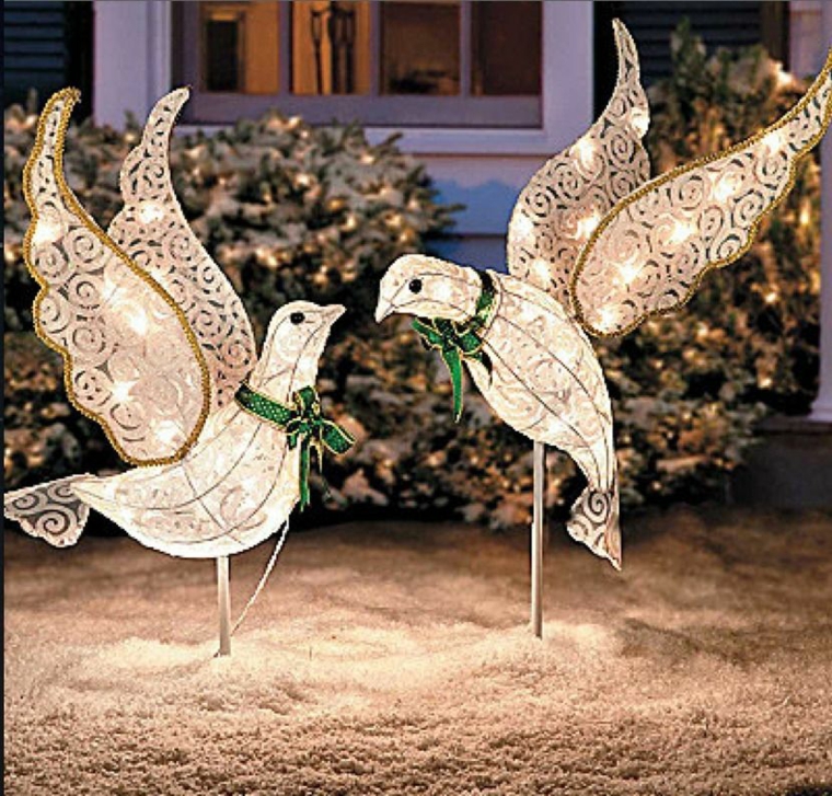 decoración navideña exterior con palomas decoración navideña exterior palomas