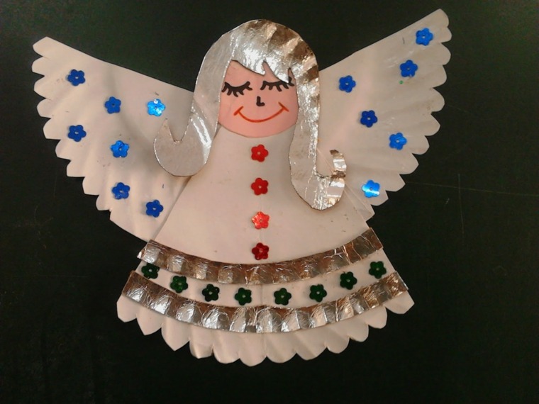 decoracion navidena para ninos angel papel ideas