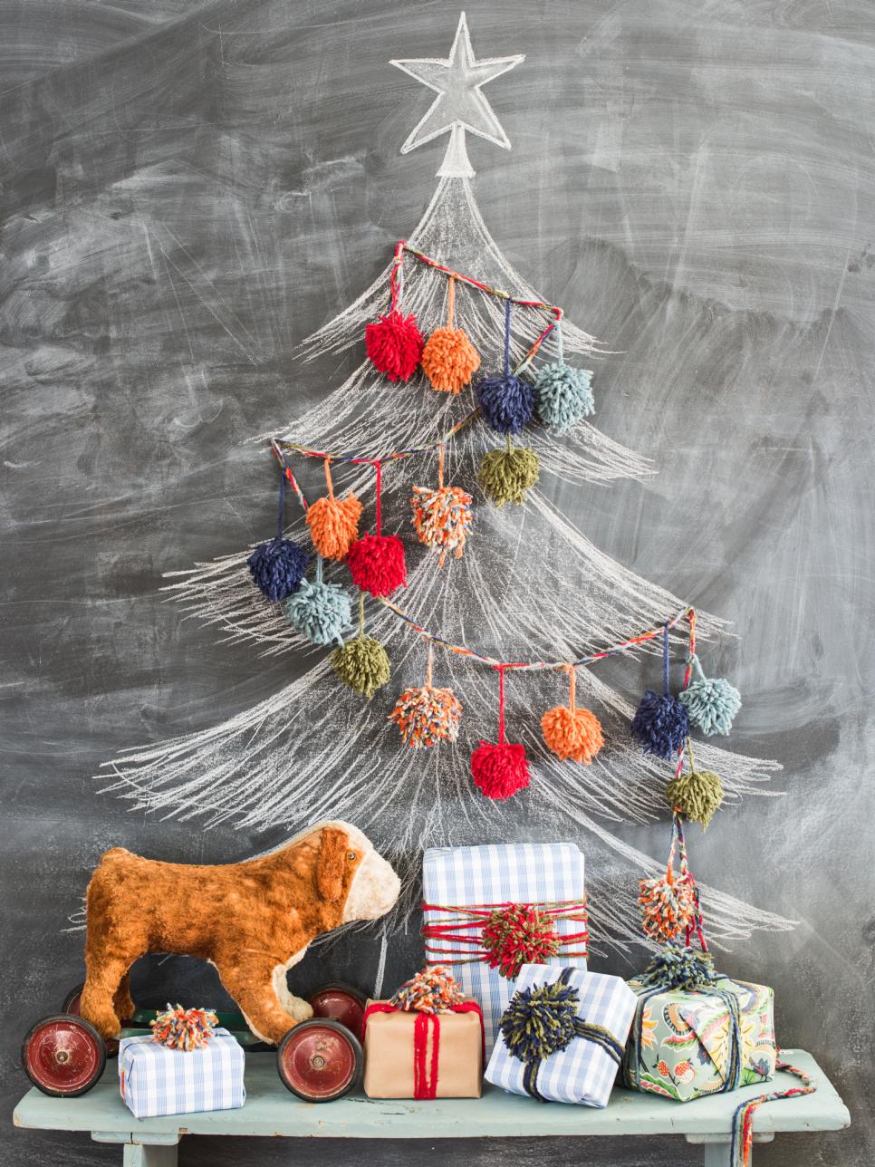 decoracion navidena para ninos guirnalda tela ideas