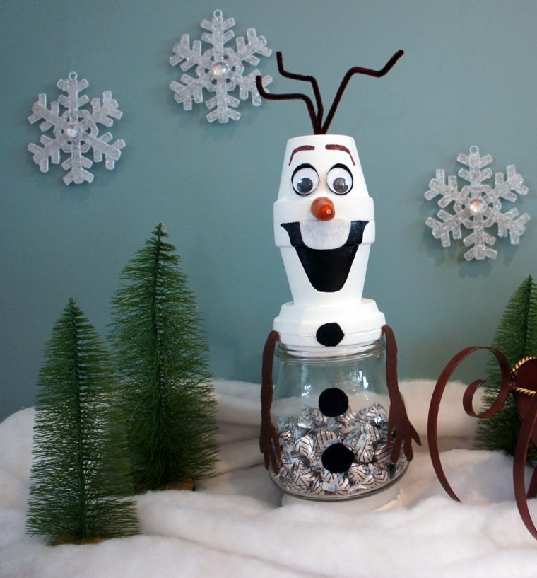 decoracion navideña para niños muneco nieve ideas