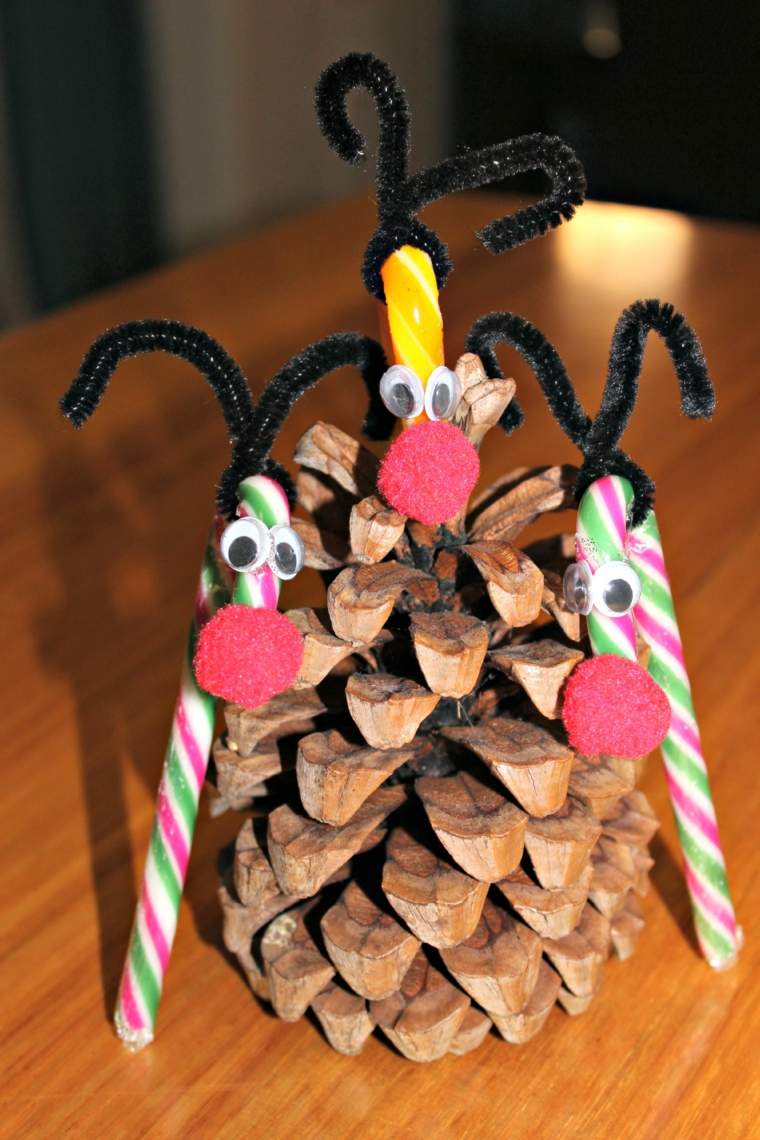 decoracion navidena para ninos renos caramelo ideas