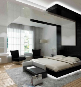 Decorar dormitorio en blanco y negro muy elegante