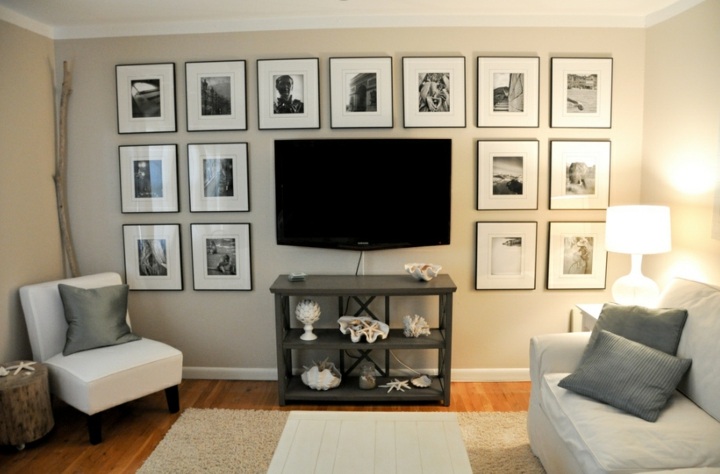 decorar paredes fotos televisor marcos pendiente