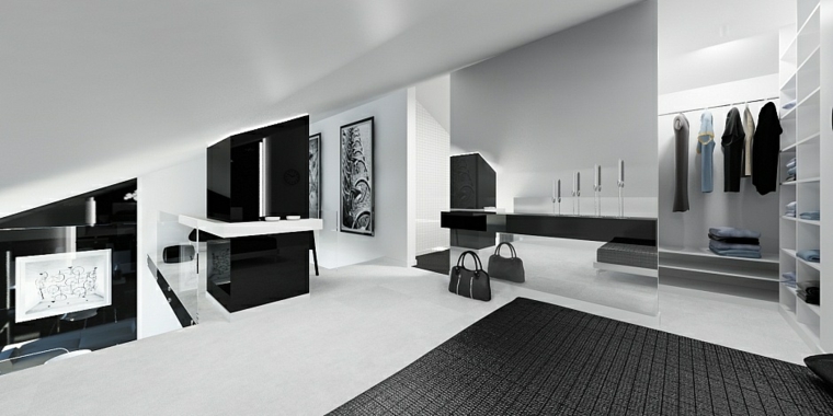 Interiores de diseño de color negro