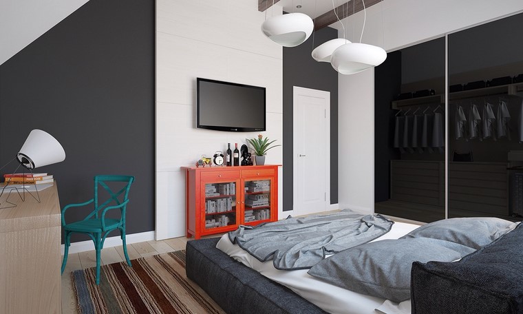 dormitorio blanco negro opciones colores vibrantes ideas