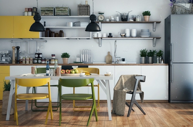 estilo escandinavo cocinas diseno combinacion colores ideas