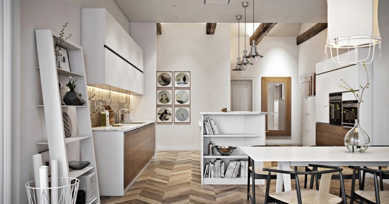 estilo escandinavo cocinas diseno habitacion amplia ideas
