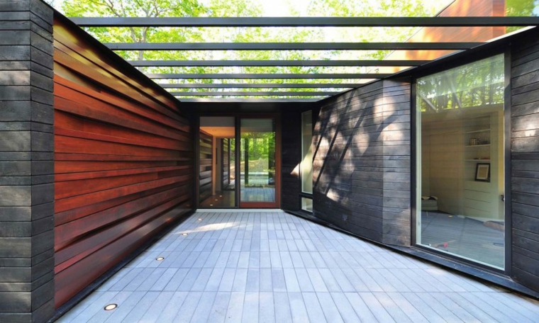 combinación de madera quemada y no quemada fachadas de casa madera quemada johnsen schmaling architects ideas