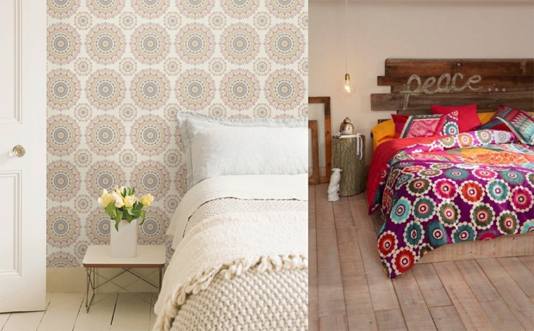 decoración de dormitorios en blanco bohemios