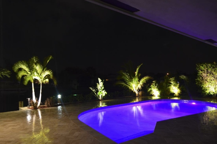 jardin piscina luces led