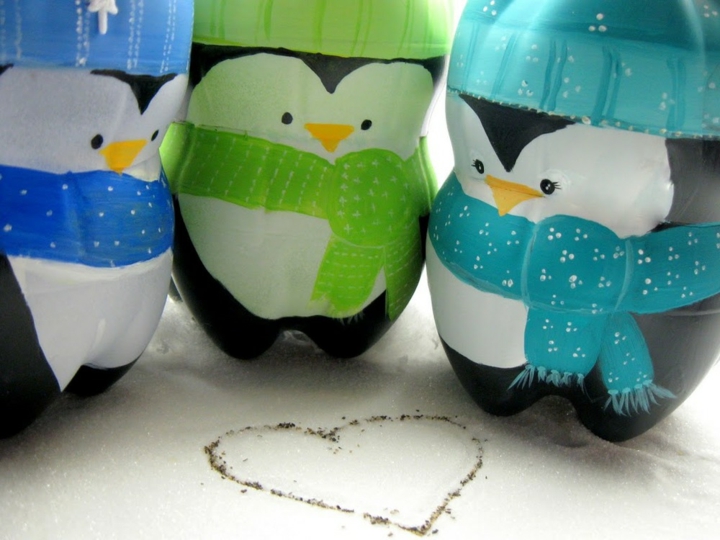 manualidades navidad reciclaje pinguinos ideas