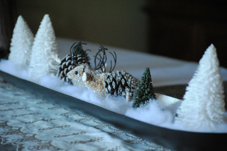 manualidades navideñas con piñas decorar