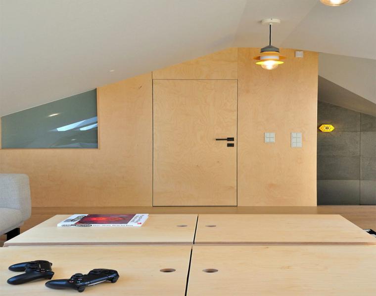 pared paneles madera laminada