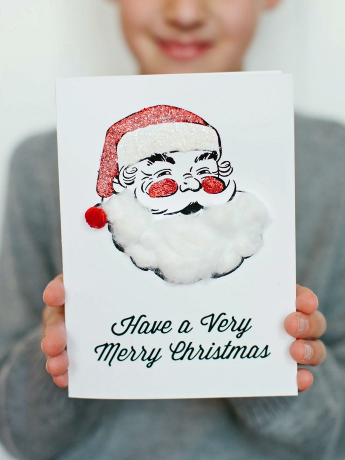 postales navideñas diy barba algodon efectos