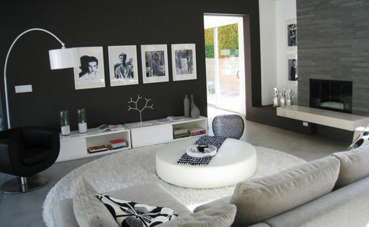 ideas de salones amplios y modenro salones de diseno oscuro moderno chimenea muebles blancos ideas