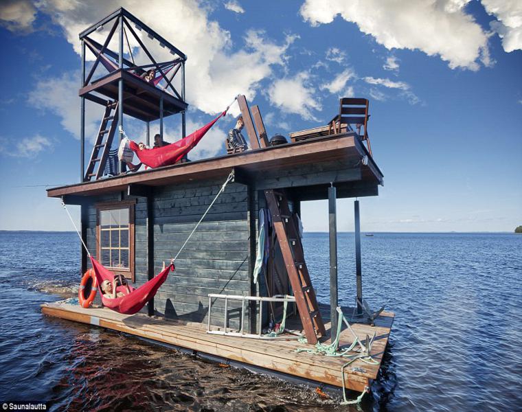 diseño de casa flotante con sauna sauna flotante original diseño
