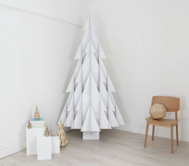 abeto de Navidad de cartón color blanco abeto Navidad carton color blanco