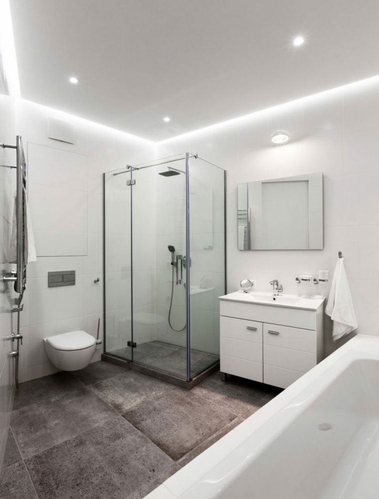 apartamento decoracion diseno minimalista bano blanco ideas