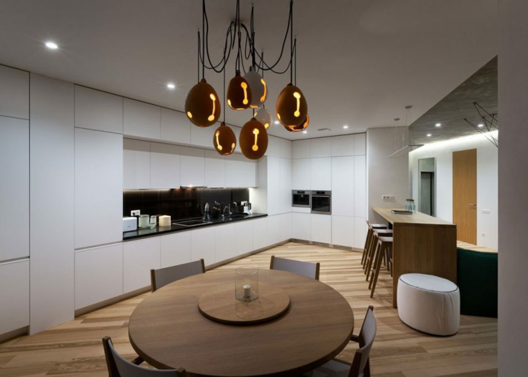 apartamento decoración diseno minimalista comedor cocina opciones ideas