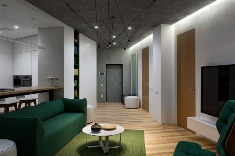 apartamento decoración diseno minimalista plano abierto ideas