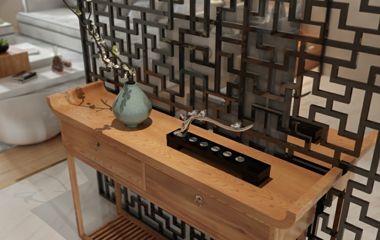 opciones de muebles elegantes casa zen materiales marmol pequeños