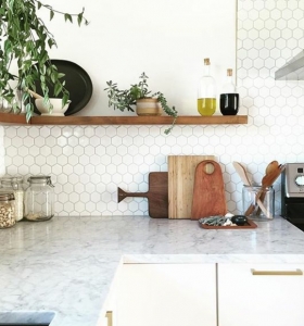 Cocinas azulejos hexagonales en 34 diseños impresionantes