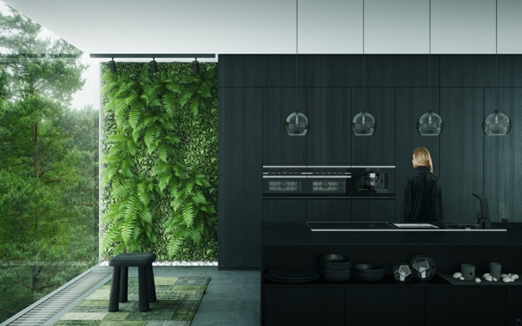 color negro cocinas especiales color negro cocinas plantas pared efectos