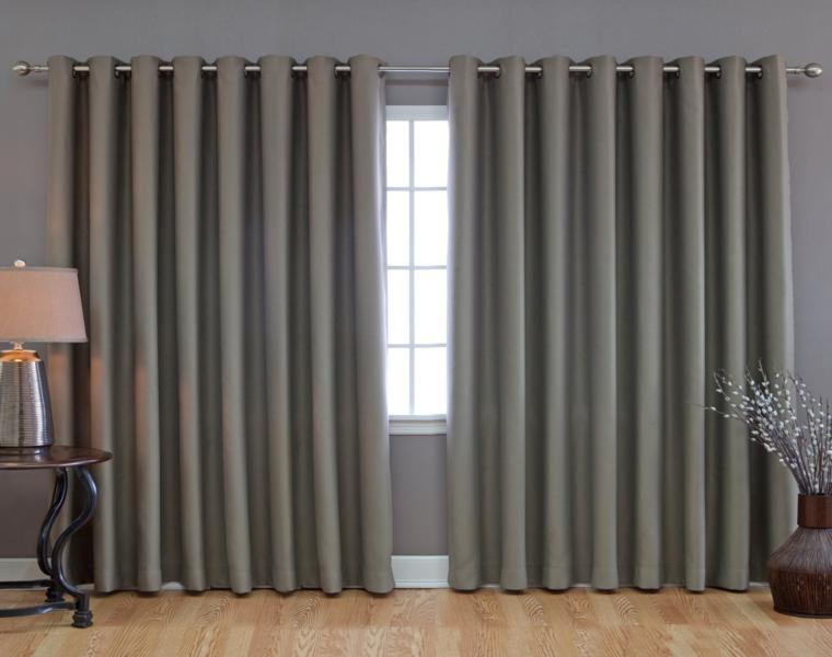 cortinas salón lisas gris