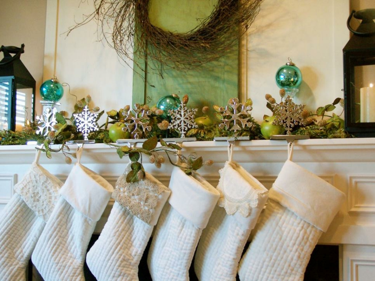 chimeneas para el estilo de navidad decoracion navidad azules etalles verdes