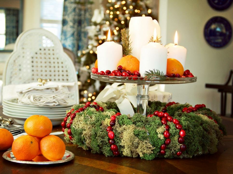 decoracion con elementos naturales decoracion navidad impresionante frutos plantas