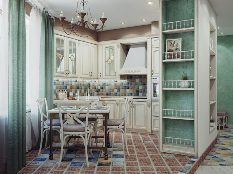 decoracion provenzal cocina muebles azulejos colores ideas