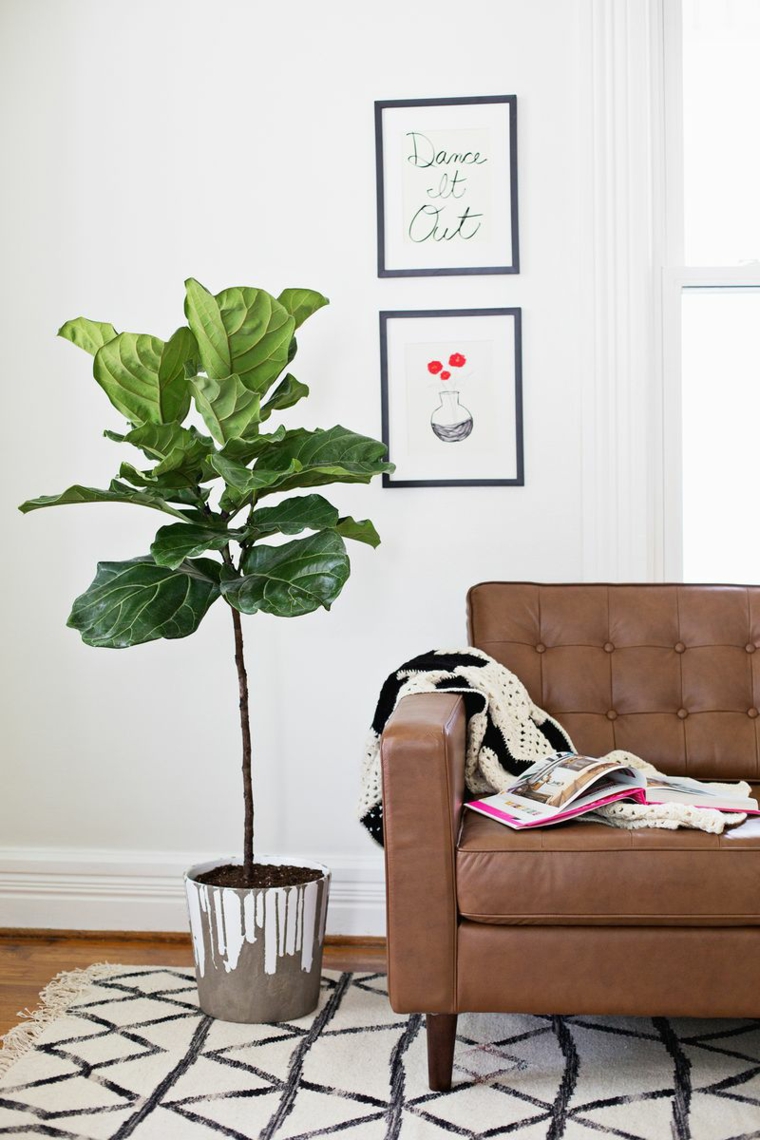 decoración de interiores tendencias 2017 plantas hojas grandes diseno moderno ideas