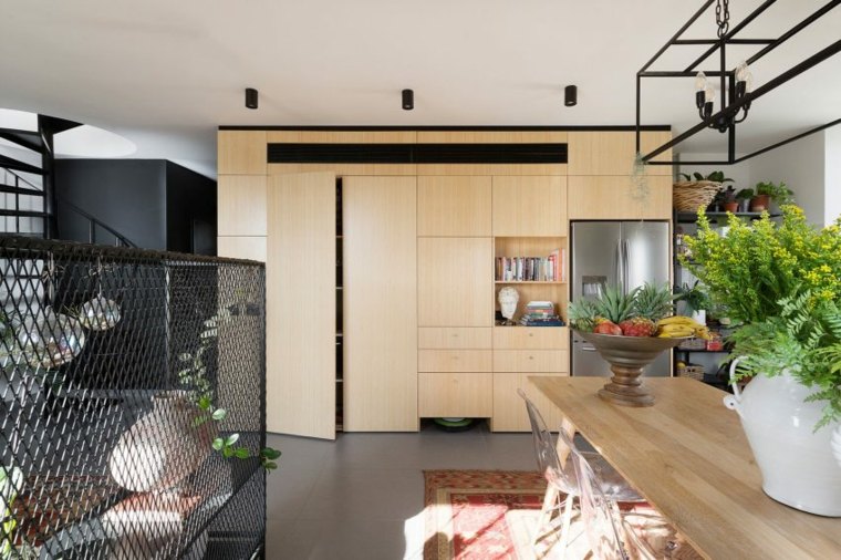 decoración apartamentos diseno moderno armarios madera ideas