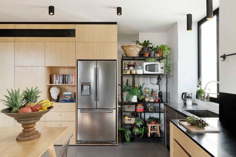decoración apartamentos diseno moderno cocina almacenamiento ideas
