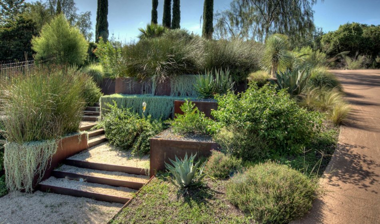 diseño de jardín con terrazas y cascadas diseño jardin terrazas cascadas