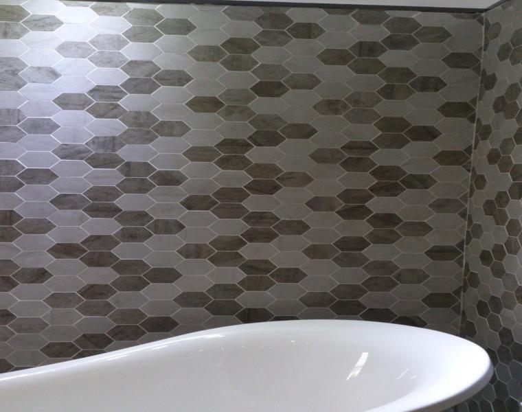 Azulejos baño - el truco está en las formas hexagonales