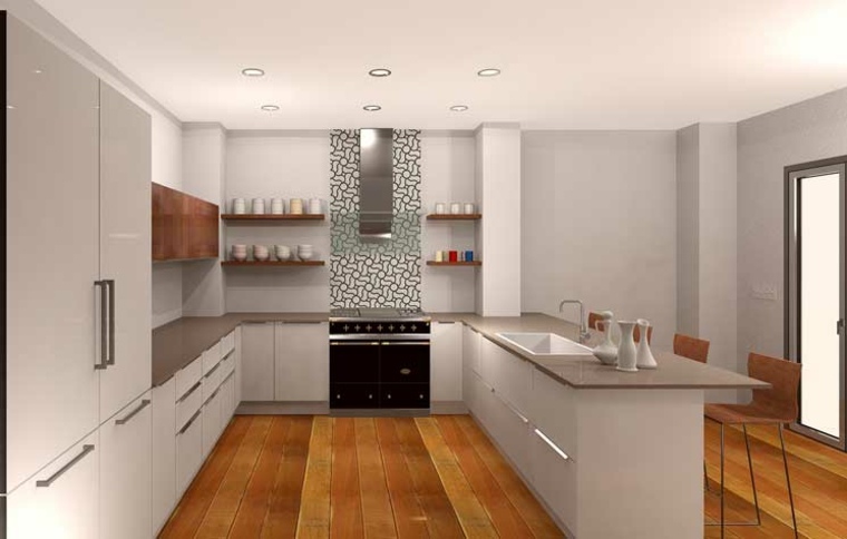 diseño salpicadero cocina pared acento 