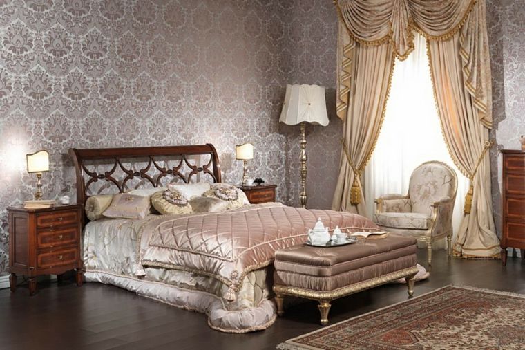 dormitorios clasicos estilo papel pared estilo ideas