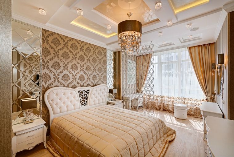 dormitorios clasicos estilo pared papel pared ideas