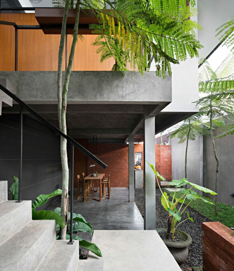elegancia residencia comedor exterior plantas