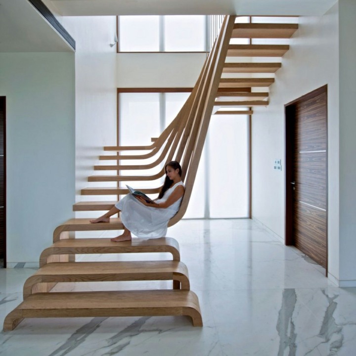 escaleras de interior diseño esculturas marmol suelos