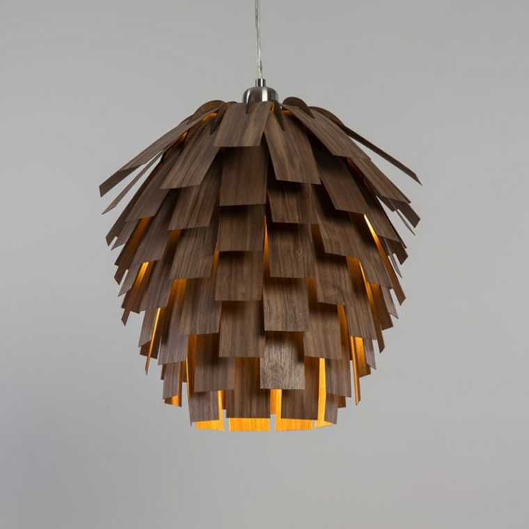 lámparas de madera modernas