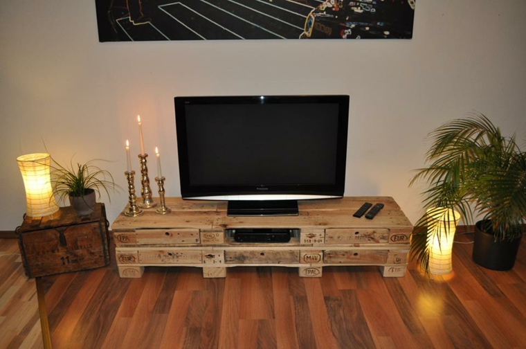 mueble tv de madera
