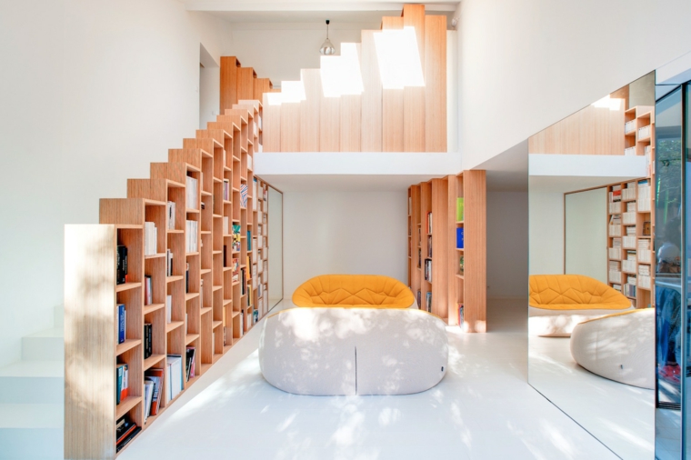 libreros de madera especial muebles libreria estantes colores espejos